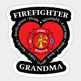 Firefighter Grandma Fire Rescue Grandma Sticker